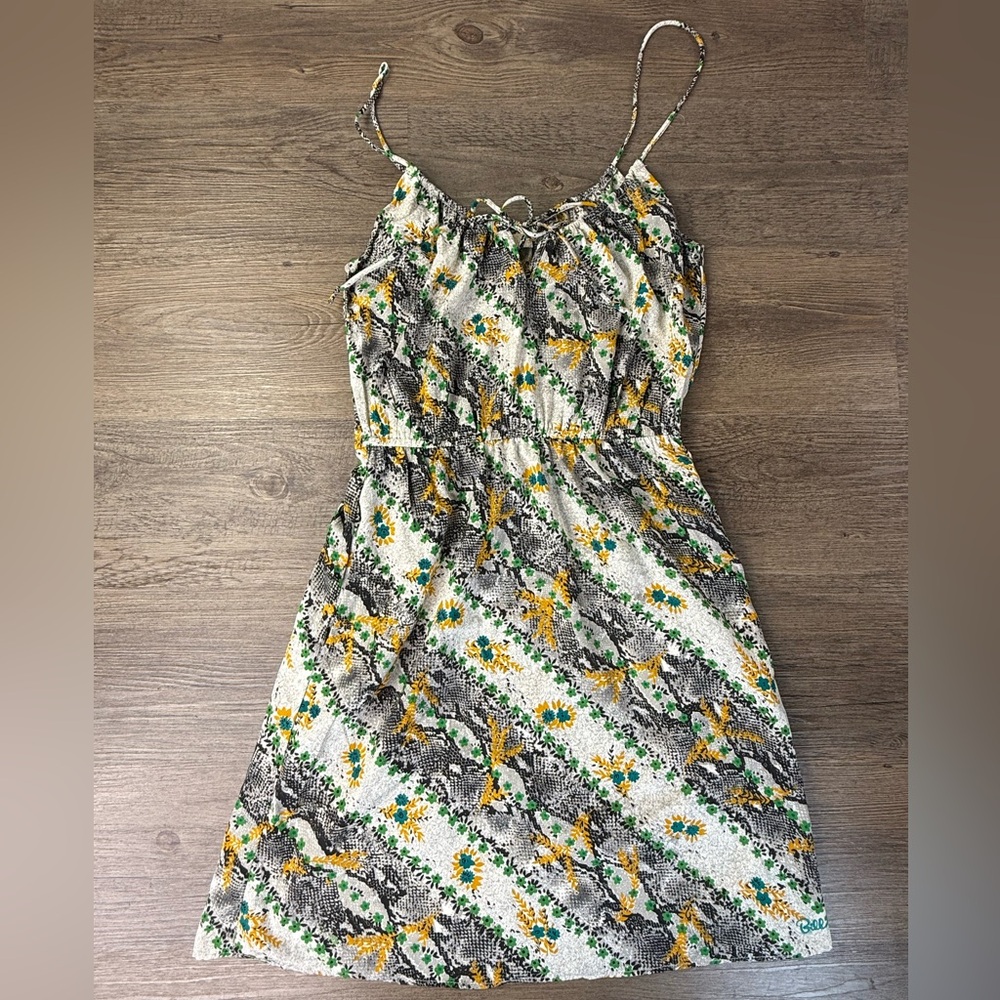 Billabong Women’s Floral and Snake Skin Spaghetti Strap Dress, size Small